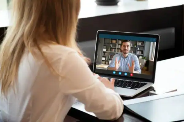 image of woman attending online mediation Torquay speak to our team today!